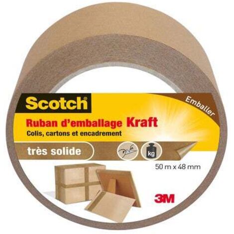 Adhésif Scotch Emballage Une Face Multiusage L.50 M X L.48 Mm, Kraft