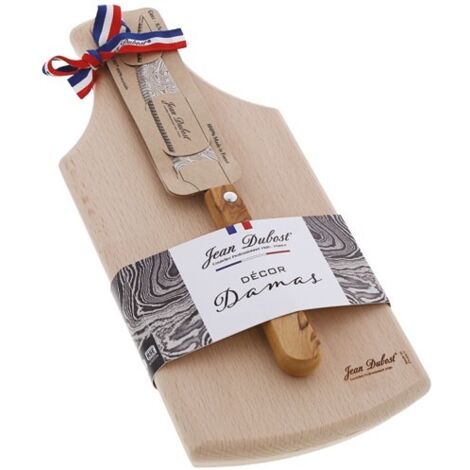 Damas Planchette Apéritif En Hêtre - 26 X 10 Cm - Avec Couteau Grill Tr - Jean Dubost (1/2)