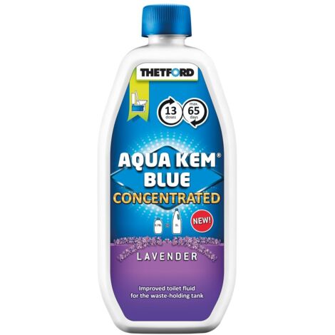 Additif sanitaire Aqua Kem Blue lavande 780ml – 2,5 fois plus concentré – Réduit formation de gaz – Hygiène optimale réservoir – Thetford