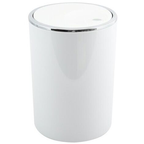 MSV – Poubelle de salle de bain 6l – Matière ABS – Design compact – Pour espaces confinés – Couleur blanche