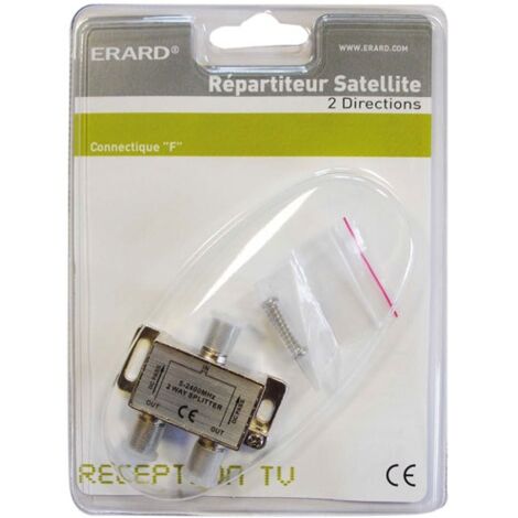 ERARD - Répartiteur TV-SAT intérieur - 1 vers 2 - prise F - courant continu - métal (1/3)