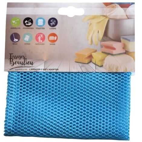 Filet Bleu Maille Recurant 34x34cm - Tissages De Beaulieu (1/2)