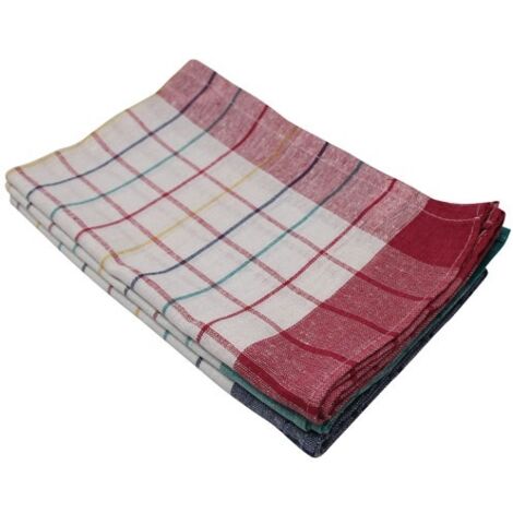 TISSAGES DE BEAULIEU - Torchons victoria 100% coton 50x70cm assortiment 3 coloris