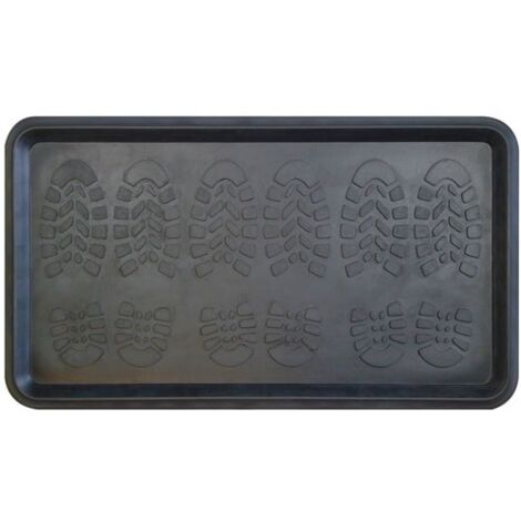 SANS MARQUE Tapis noir rectangulaire, l.40 x L.70 cm Bac à chaussures (1/2)