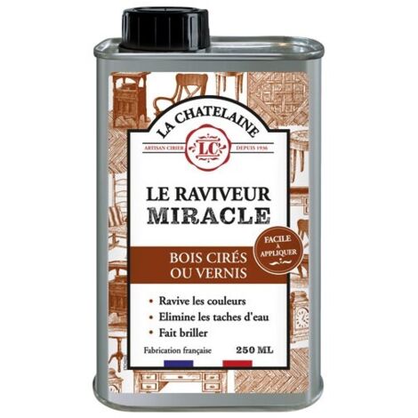 Raviveur miracle pour bois 250 ml – Nettoie, nourrit et fait briller – Compatible avec bois ciré et vernis – Retire taches d'eau