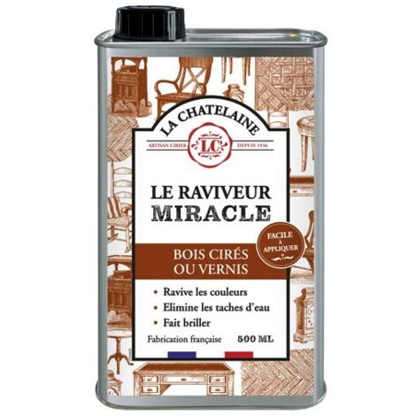 Raviveur bois 500 ml – Nettoie et nourrit bois cirés et vernis – Ravive couleurs meubles décolorés – Élimine taches d'eau