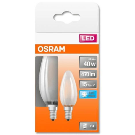 OSRAM - Led flamme verre dépoli 4w e14 470lm 4000K frd bte 2 (1/5)