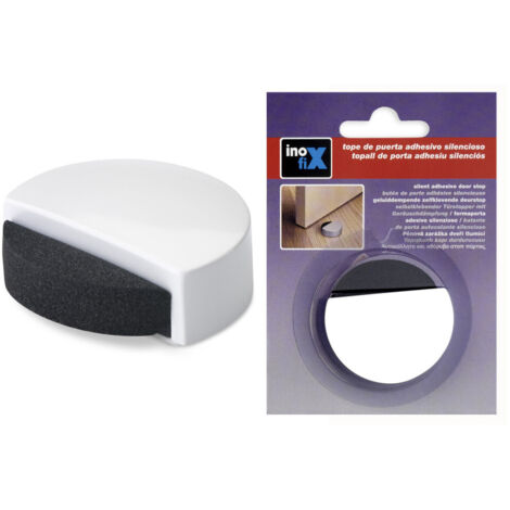INOFIX - Butée de porte adhésive silencieuse chrome en blister de 1 (1/2)