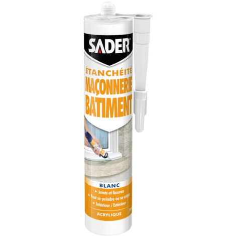 SADER - Mastic maçonnerie bâtiment blanc 280ml (1/2)