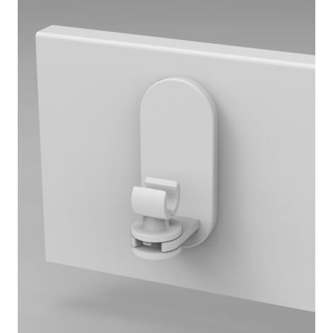 CENTRALE BRICO Lot de 2 supports sans perçage barre de vitrage Petite fenetre, 10 mm blanc mat
