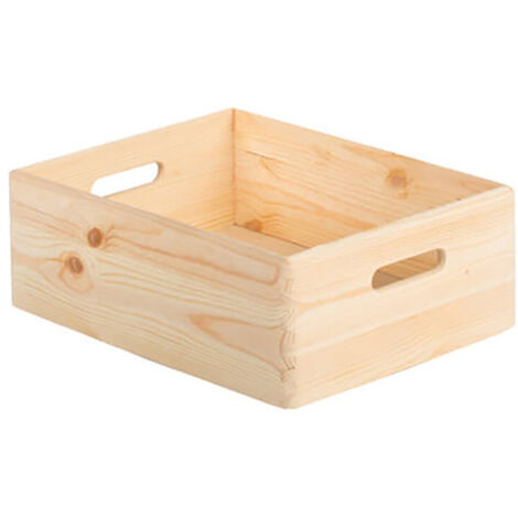 Caisse empilable en pin massif 40x30x14cm – Finition brute – 12,4L pour rangement intérieur et extérieur – Certifiée PEFC – Astigarraga - CBS403014