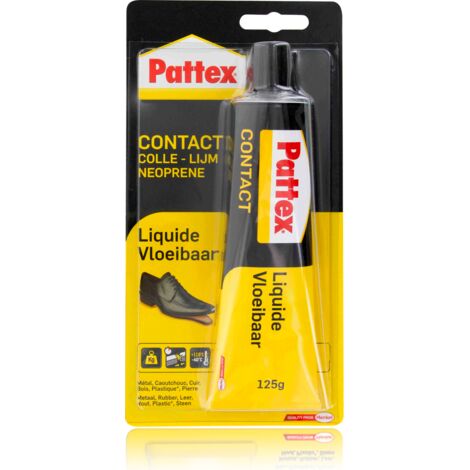 PATTEX Colle Contact Néoprène Liquide Caoutchouc Plastique Cuir Bois 125ml