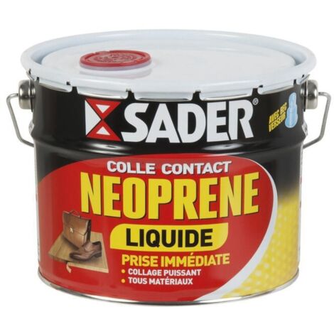 Colle néoprène liquide 2,5L – Haute résistance à l’humidité et à 110°C – Collage puissant sur bois, métal, plastique, cuir – Sader