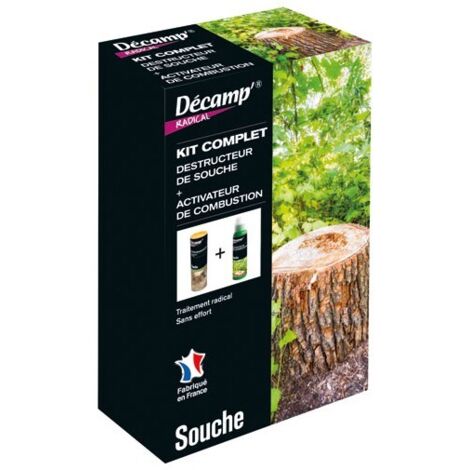 Kit destructeur de souche – Désherbant naturel avec activateur de combustion d'origine végétale – Élimination rapide et efficace des souches – Décamp'
