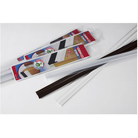GEKO - Boudin porte adhésif rigide+bavette pvc souple 100cm blanc