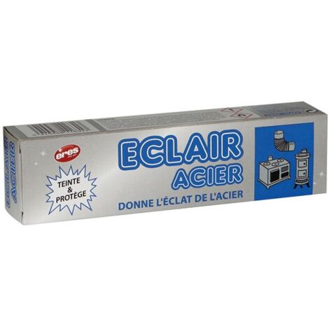 Éclair acier tube 75g – Antirouille et primaire pour métal – Restaure l'éclat de l'acier – Pour entretien cuisinières et objets en acier (1/2)