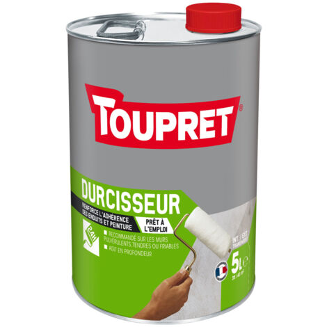 Toupret – Durcisseur liquide pour murs intérieurs et extérieurs 5L – Renforce l'adhérence des enduits – S'applique au rouleau – Incolore A+