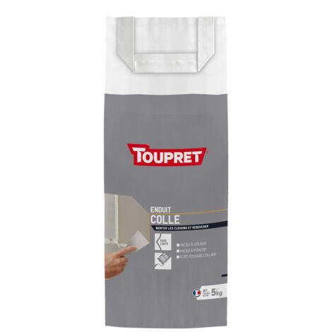 TOUPRET - Enduit colle intérieur poudre 5kg blanc (1/2)