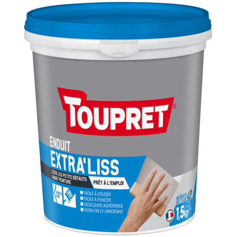 TOUPRET - Enduit lissage intérieur extra fin pâte 1.5 kg blanc
