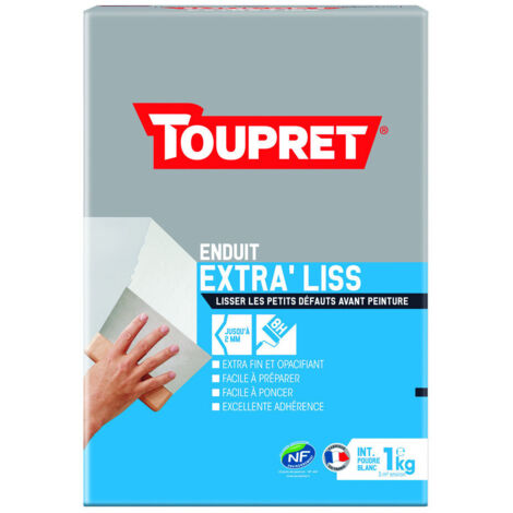 TOUPRET - Enduit lissage intérieur poudre 1 kg blanc