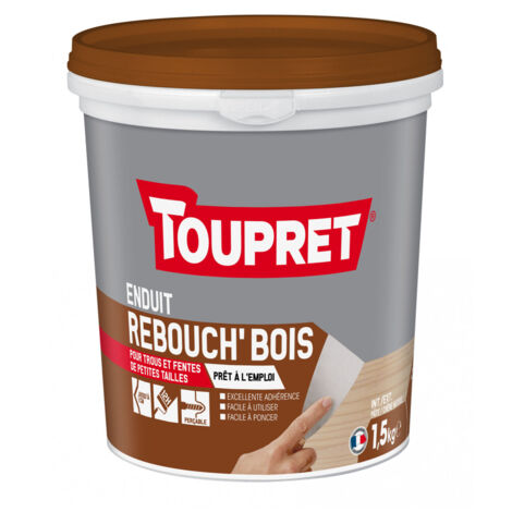 Toupret – Pâte mastic naturel pour rebouchage bois – Enduit prêt à l'emploi – Application jusqu'à 1 cm – Compatible avec tous types de peintures