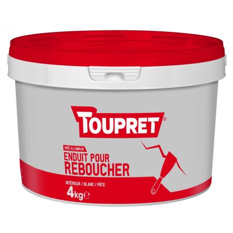 TOUPRET - Enduit rebouchage intérieur pâte 4kg blanc (1/4)