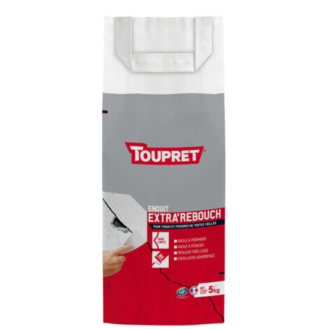 Enduit de rebouchage Extra' Rebouch en poudre TOUPRET 5kg blanc (1/2)