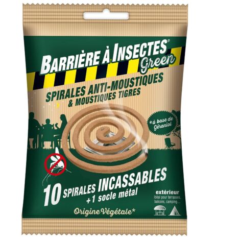BARRIERE A INSECTES - Spirales anti moustiques à base de géraniol sachet de 10 (1/4)