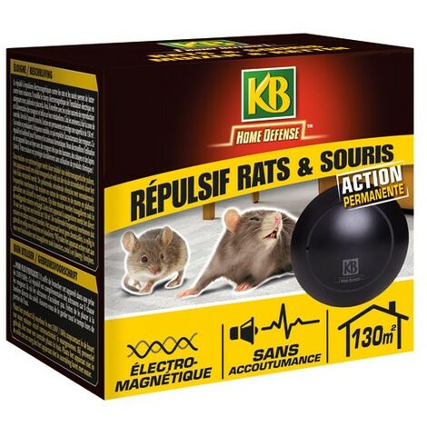 KB HOME DEFENSE - Répulsif rats et souris électromagnétique 130m² /nc