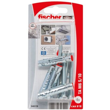 Fischer – Cheville lourde M6 pour béton non fissuré – Blister de 4 unités – Excellente tenue et installation simplifiée