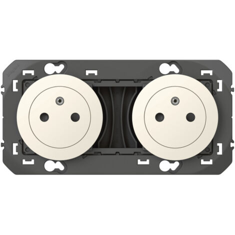 Legrand – Double prise de courant 2P+T Dooxie – Borne à connexion automatique – Intensité 16A – Sécurité enfant – Montage en surface ou encastré (1/5)