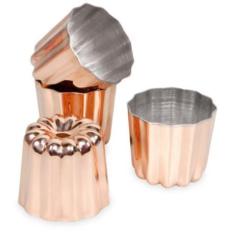 Lot De 4 Moules à Cannelés 4.5 Cm En Cuivre - Patisse