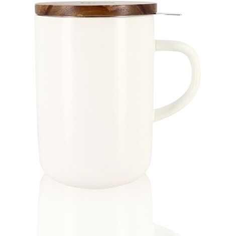 TISANIERE 475 ML BLANC COUVERCLE BOIS SELEF 7912019 (1/5)