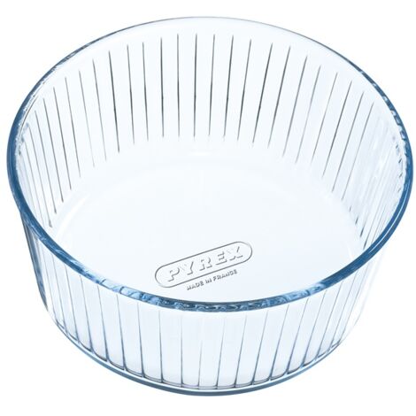 Moule à soufflé en verre borosilicate 21 cm – Résistant aux chocs thermiques jusqu'à 200°C – Compatible micro-ondes et lave-vaisselle – Pyrex