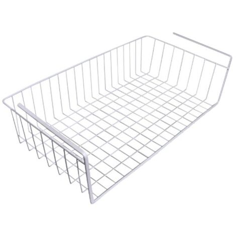 Corbeille à suspendre métal 40 x 26 x 14 cm – Système d'emboîtage breveté – Treillis fin en fils plastifiés – Rangement optimisé – Metaltex (1/8)