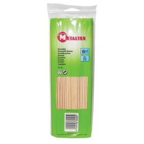 Lot de 50 piques en bois pour brochettes de 25 cm Fackelmann Eco Frien