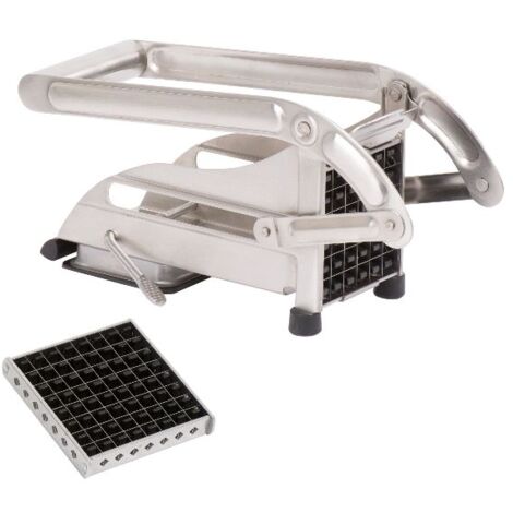 Coupe-frites inox 2 grilles – Coupe nette et régulière – Grand bras de levier – Dimensions 26 x 12,5 x 9 cm – Tellier (1/5)