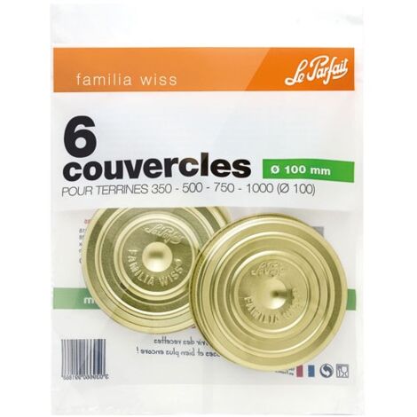 Bouchon familia wiss 100mm – Lot de 6 couvercles pour terrines – Fabriqué en France – Accessoire de conservation – Le Parfait (1/6)