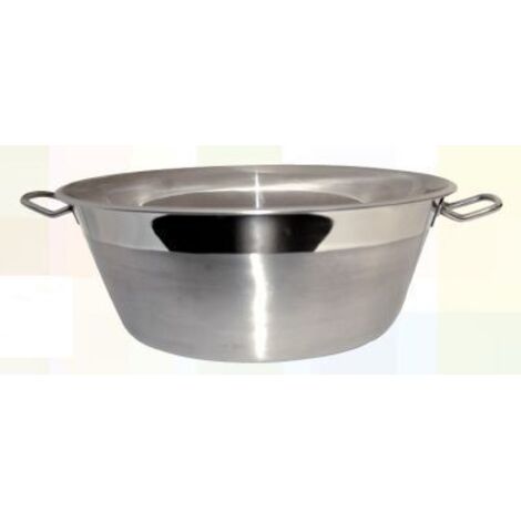 Bassine à confiture en acier inoxydable 38 cm – Compatible tous feux – Lavable au lave-vaisselle – Pour préparation confitures – Baumalu