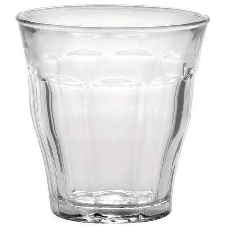 Duralex – Verre à eau empilable 13 cL Picardie – Verre 100 % hygiénique – Haute résistance aux chocs et écarts de température – Lot de 6 - BAS 13 CL