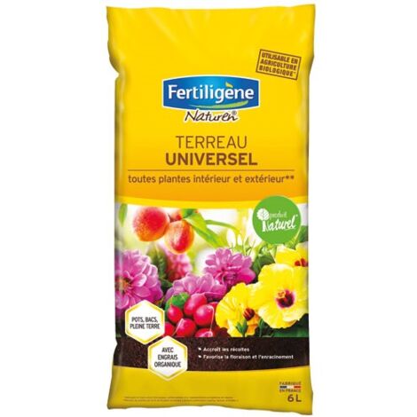 Terreau Universel 6 Litres Pour Plantes Intérieur Et Extérieur - Fertiligène