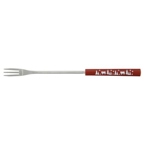 Set de 6 fourchettes à fondue inox rouge – 3 dents pour maintien optimal – Compatible lave-vaisselle – Pour fondues à fromage
