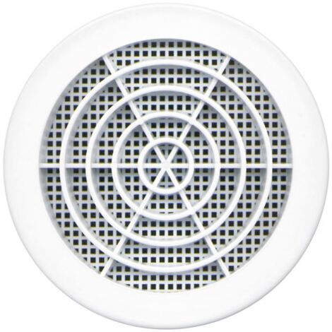 Grille ronde à clipser avec moustiquaire Ø100/110mm – PVC renforcé UV – Passage d'air 50 cm² – Installation facile en applique ou emboîtée – Autogyre