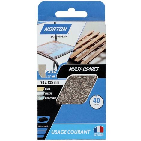 NORTON - Patins pour cale a poncer 70x125 grain 40/très gros (1/2)