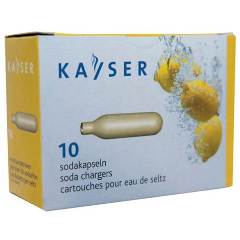 Pack de 10 cartouches gaz pour siphon à eau de seltz - Kayser - 1101