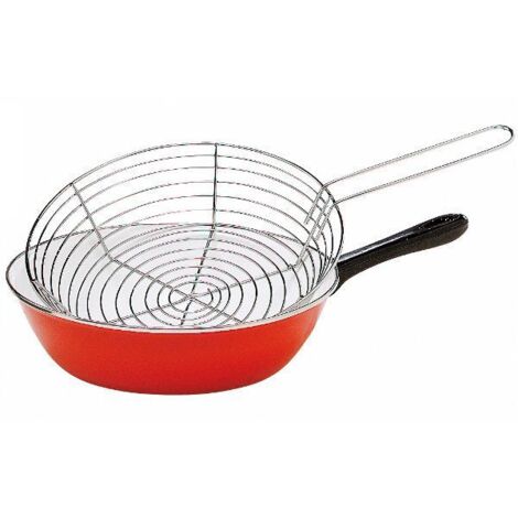 Baumalu Poêle à friture acier émaillé 26 cm noir rouge (1/4)