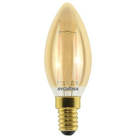 SYLVANIA - Led flamme filament ambrée e14 2.5w 225lm 2500k chaud boite