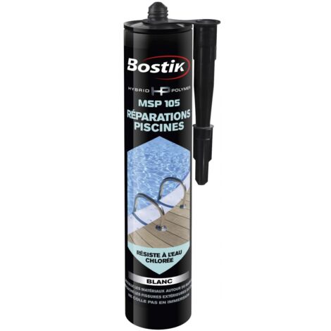Bostik – Colle mastic hybride polymère 290 ml – Résiste au chlore et à l'eau – Pour mosaïque, carrelage, verre, bois, PVC, métal, céramique