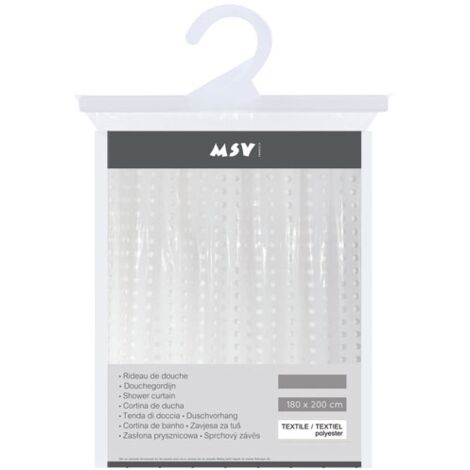 msv Bristol Rideau de douche blanc 180x200cm PVC