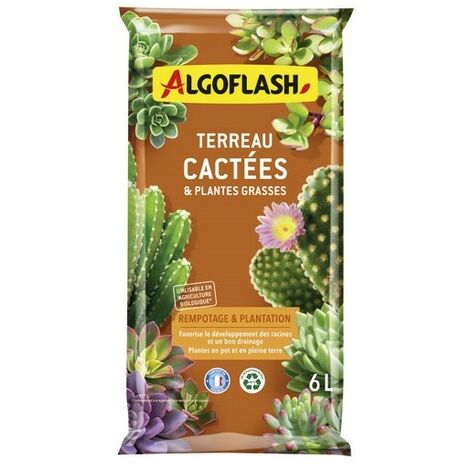 Terreau rempotage plantes vertes & plantes fleuries - Algoflash - 6 L  Algoflash